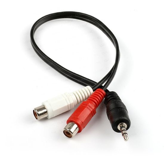 Dark 3.5mm Stereo Erkek - 2 x RCA Dişi (Analog Ses) Dönüştürücü Kablo resmi