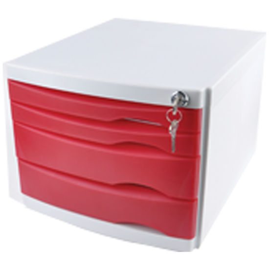 Ops Evrak Rafı Çekmeceli Plastik Kilitli 4 LÜ Siyah CMC 204 resmi