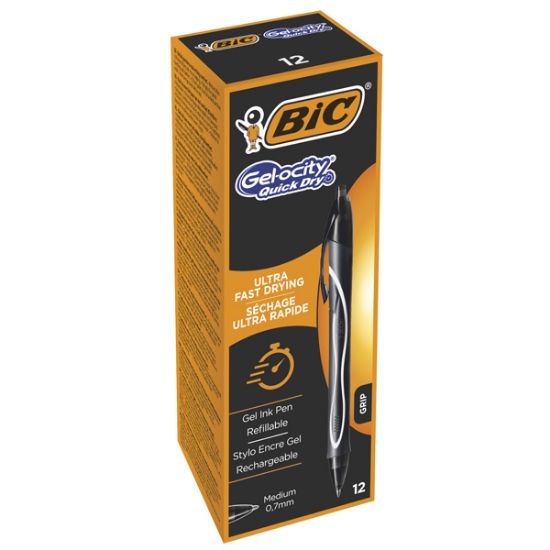 Bic Jel Kalem İntensity Basmalı Hızlı Kuruyan 12 Lİ Siyah resmi