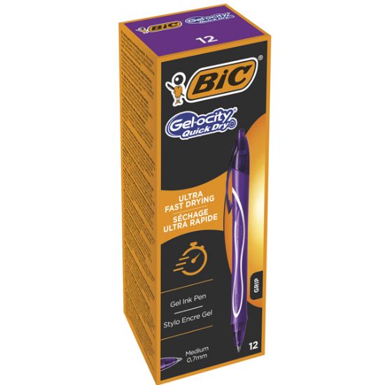 Bic Jel Kalem Basmalı Gelocıty Hızlı Kuruyan 0.7 MM 12 Lİ Mor resmi