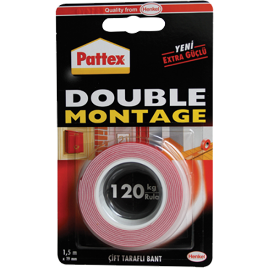 Pattex Montage Bandı 1.5x19 MM Double 120 KG Lık 1483609 resmi