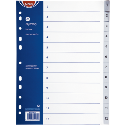 Noki Seperatör 1-12 Rakamlı Plastik A4 59212 resmi