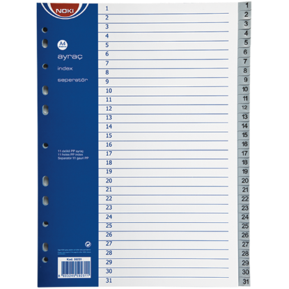 Noki Seperatör 1-31 Rakamlı Plastik A4 59231 resmi