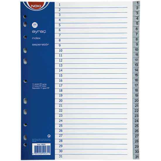 Noki Seperatör 1-31 Rakamlı Plastik A4 59231 resmi