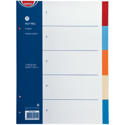Noki Seperatör 5 Renkli Plastik A4 59115 resmi