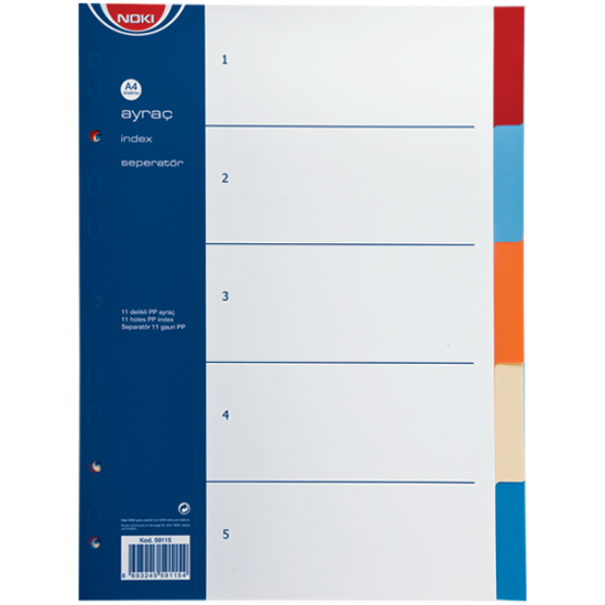 Noki Seperatör 5 Renkli Plastik A4 59115 resmi