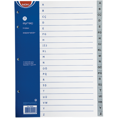Noki Seperatör A-Z Plastik A4 59229 resmi