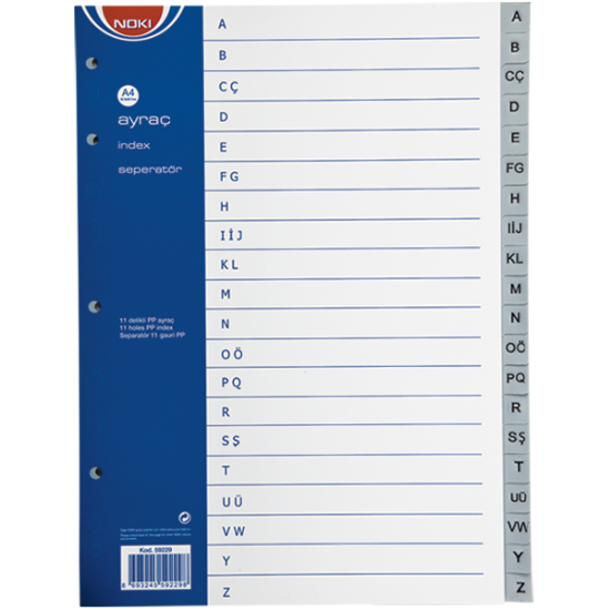 Noki Seperatör A-Z Plastik A4 59229 resmi