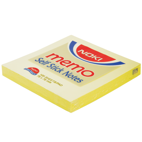 Noki Yapışkanlı Not Kağıdı Memo 100 YP 75x75 Sarı 12007 (12 Adet) resmi