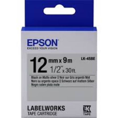 Epson LK-4TBN Şeffaf Üzeri Siyah 12mm 9Metre Etiket resmi