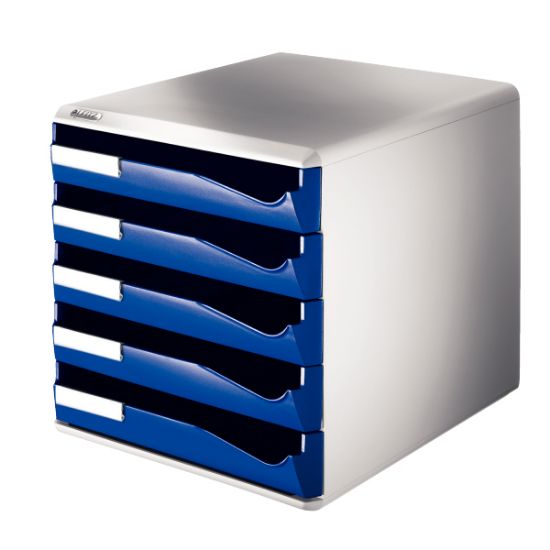 Leitz Evrak Rafı Çekmeceli Plastik 5 Lİ Mavi 5280 resmi