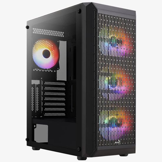 Aerocool-AE BEAM 500 Beam 500W 4 x 12cm FRGB Fanlı Mini Tower Kasa resmi
