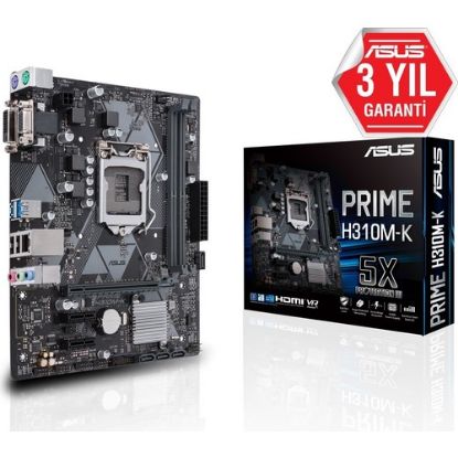 Asus Prime H310M-K R2.0 Intel H310 Lga1151 Ddr4 2666 Dv Anakart resmi