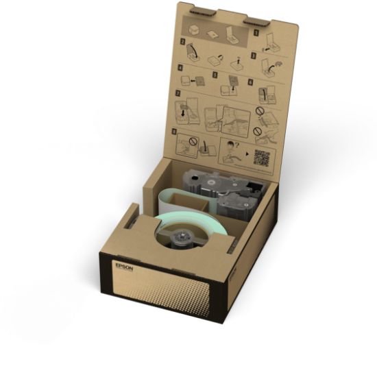 Epson BR-VN24WB Vinil Beyaz Üzeri Siyah 24mm 45Metre Etiket resmi