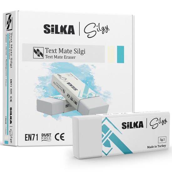 Silka Text Matel Öğrenci Silgisi 24 LÜ Beyaz Art.2 (24 Adet) resmi