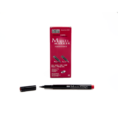 Marvy Asetat Kalemi Permanent M Seri Kırmızı 2600M-2 (12 Adet) resmi