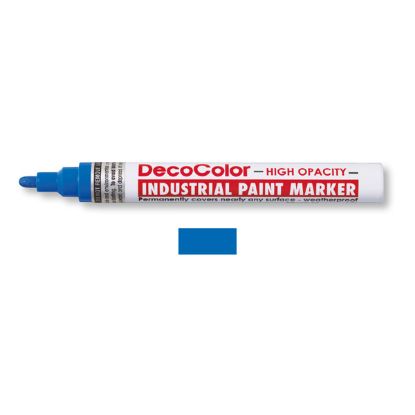 Marvy Markör İndusTrial Paint Suya Ve Isıya Dayanıklı Fiber Uç 4.5 MM Mavi 728 (12 Adet) resmi