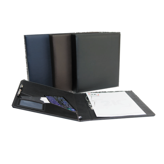 2K Sunum Klasörü 2 Halkalı Suni Deri 40 MM A4 Kahve 534K resmi