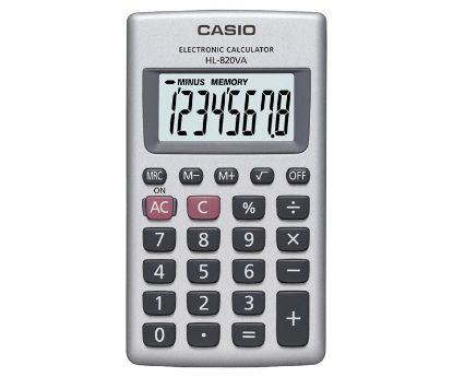 Casio HL-820VA-W 8 Hane Beyaz Cep Tipi Hesap Makinesi resmi