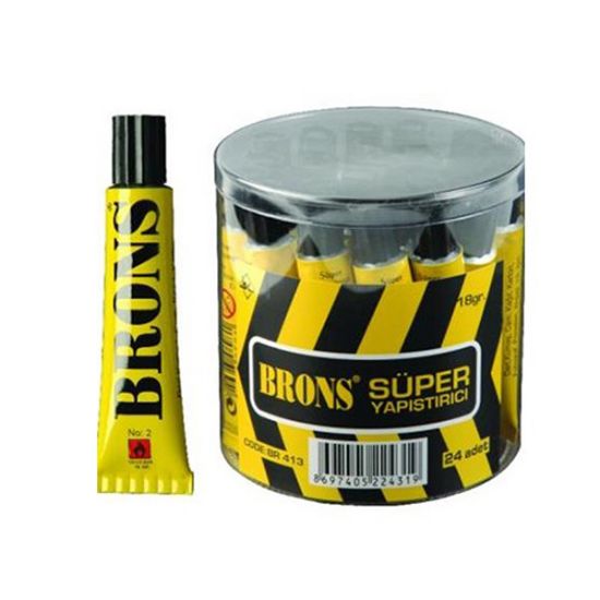 Brons Sıvı Yapıştırıcı Solventsiz Süper NO:2 18 GR BR 413 (24 Adet) resmi