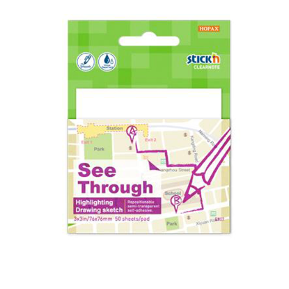 Hopax Stıckn Yapışkanlı Not Kağıdı Yarı Saydam 50 YP 76x76 Beyaz 21712 resmi