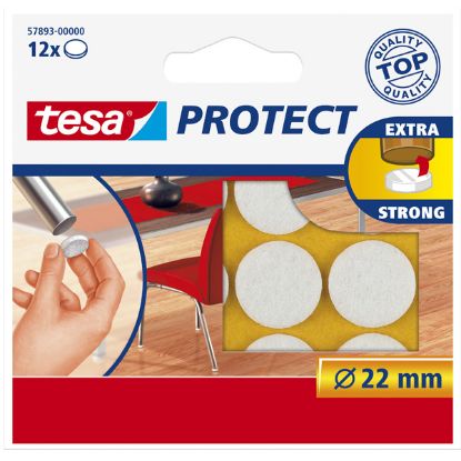 Tesa Keçe Zemin Koruyucu Daire 12x22 Beyaz 57893-00000 (20 Adet) resmi