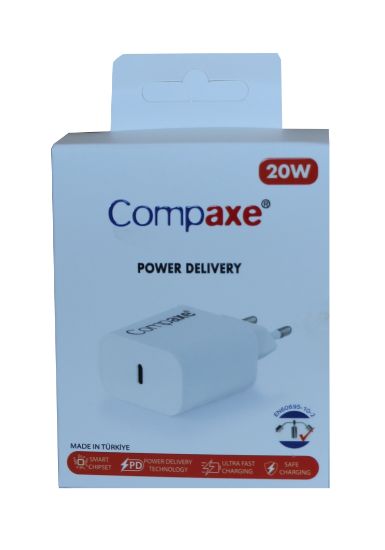 Compaxe CTA-200C PD USB-C 3.0 20W Ev Şarj Kafa  resmi