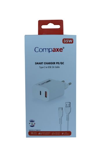 Compaxe CTA-200CA PD+QC 3.0 35W Ev Şarj Kafa  resmi