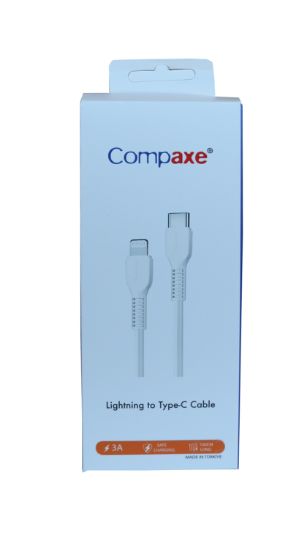 Compaxe CTK-BLT Usb 3.0 1mt 3A Lightning To Type-C Şarj Kablosu resmi