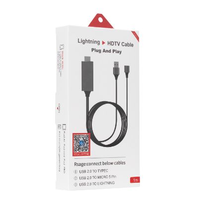 Hytech HY-XO54 Görüntü Aktarıcı Kırmızı/Siyah USB-F to HDMI 1m Mobil Telefon Uyumlu Kablo resmi