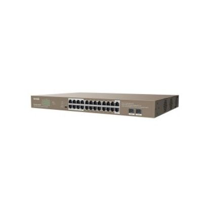 Tenda TEG1126P-24-410W 24 Port Poe+ 10/100/1000 2 Port SFP Switch Çelik Kasa Rack Mount resmi