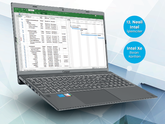 Casper Nirvana C650.1235-8V00X-G-F i5-1235U 8GB 500GB Nvme Ssd 15.6" Full HD FreeDos Notebook resmi