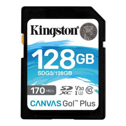 Kingston SDG3/128GB 128GB SDXC Canvas Go Plus 170R C10 UHS-I U3 V30 Hafıza Kartı resmi