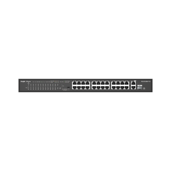 Ruijie-Reyee RG-ES126S-LP 24 Port Poe+ 10/100 Mbps + 2 Port 10/100/1000 Mbps Uplink Switch resmi