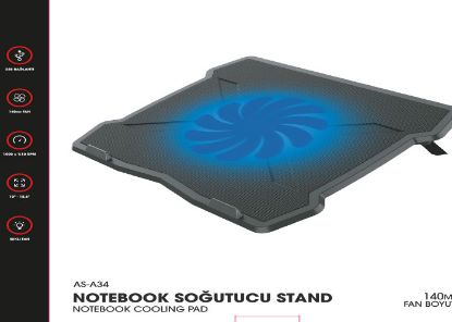 Asonic AS-A34 140mm Fanlı Notebook Soğutucu Stand resmi