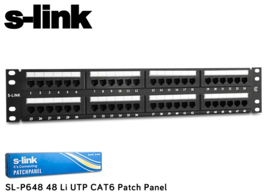 S-link  SL-P648 48 Port Cat6 Utp Patch Panel resmi