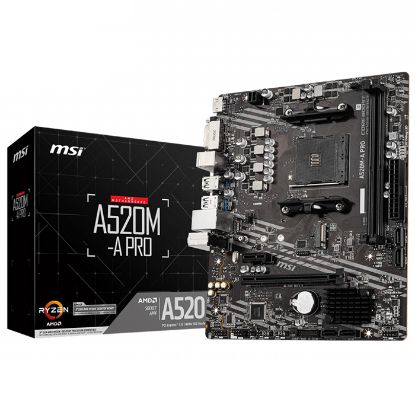 Msi A520M-A PRO AMD A520 Soket AM4 DDR4 4600(OC)MHz mATX Gaming Anakart resmi