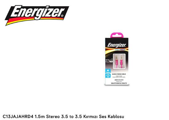 Energizer C13JAJAHRD4 1.5m Stereo 3.5 to 3.5 Kırmızı Ses Kablosu resmi