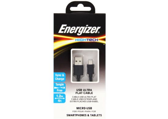 Energizer C21UBMCGBK4 1.2m Flat Micro Siyah Usb Kablosu resmi