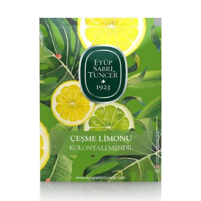 Eyüp Sabri Tuncer 50li Mendil Çeşme limonu Kolonyalı  (9,3 x 12,5) Doypack resmi