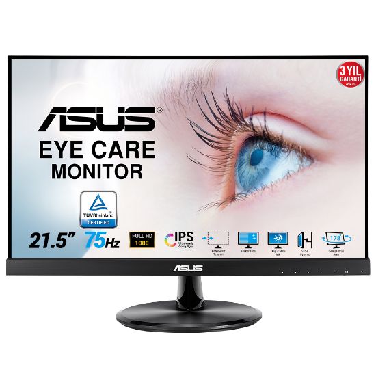 Asus 21.5" VP227HE 5ms 75HZ VGA HDMI Full Hd LED Monitör resmi
