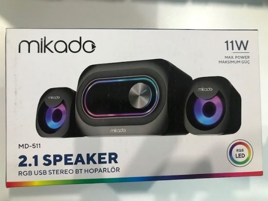 Mikado Md-511 5w+3wx2 Usb Rgb Ledli 2+1 Gaming Speaker (11 W) resmi