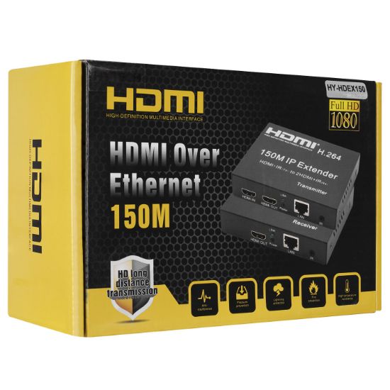 Hytech HY-HDEX150 HDMI+IR(TX) TO 2HDMI+IR(RX) HDMI 150M Uzatıcı resmi