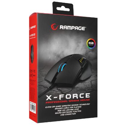 Rampage SMX-R83 X-FORCE Usb Siyah 10000 dpi RGB Aydınlatmalı Gaming Oyuncu Mouse resmi