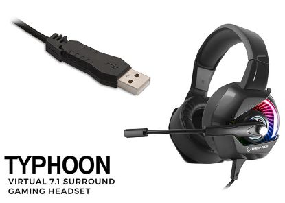 Rampage RM-K66 TYPHOON Siyah USB 7,1 Version RGB Ledli Gaming Oyuncu Mikrofonlu Kulaklık resmi