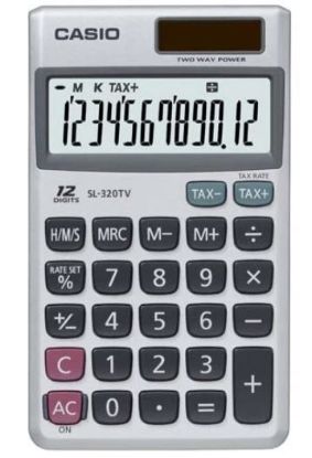 Casio SL-320TV-W-DP 12 Hane Cep Tipi Hesap Makinesi resmi
