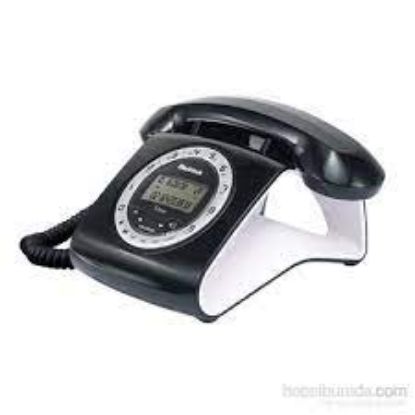 Multitek Retro Özel Tasarımlı Kablolu Siyah/Kırmızı/Gri/Turuncu/Beyaz Masa Üstü Telefon resmi