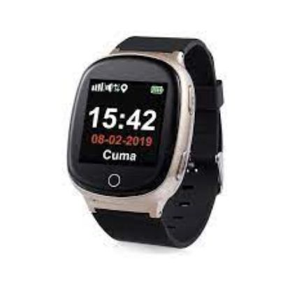 T Smart S3 GPS Senior Watch Siyah Akıllı Yetişkin Saati Alzheimer  resmi