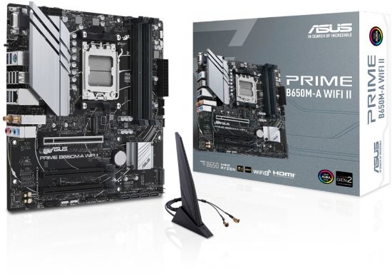 Asus Prime B650M-A WIFI II AMD B650 Soket AM5 DDR5 6400(OC)MHz mATX Gaming (Oyuncu) Anakart resmi