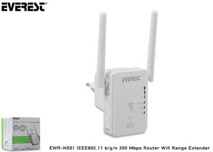 Everest EWR-N501 IEEE802.11 b/g/n 300 Mbps Router Wifi Range Extender resmi